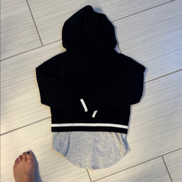 Girls Danskin Black Hooded Sweatshirt with Pink Varsity Patch - Picture 8 of 8